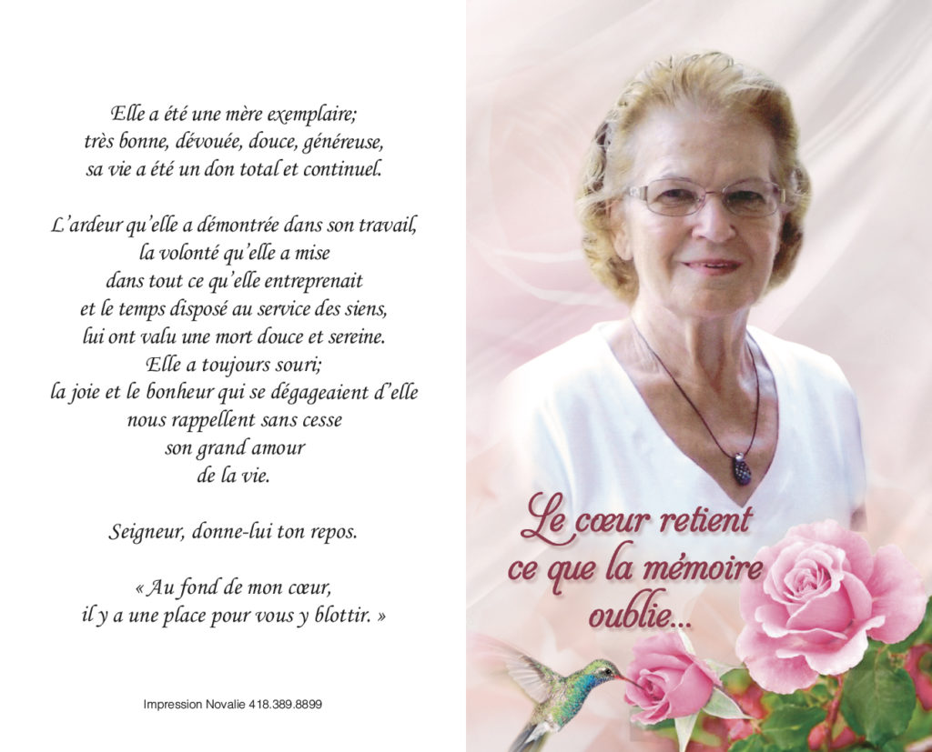 Cartes funéraires pliantes