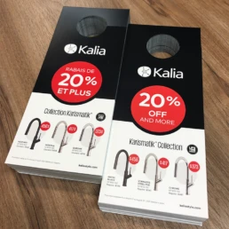 Flyers promotionnels pour la collection Karismatik de Kalia.