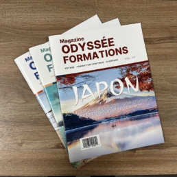 Pile de magazines Odyssée Formations sur le Japon