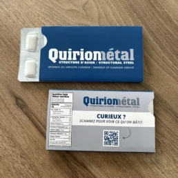 Emballage Quirion Métal avec gomme et code QR