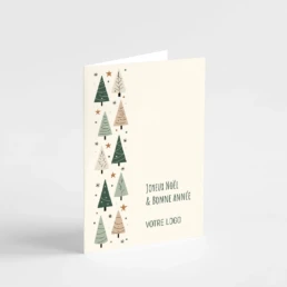 Carte de vœux Noël avec sapins stylisés