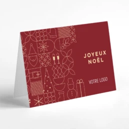 Carte de vœux rouge Joyeux Noël personnalisable